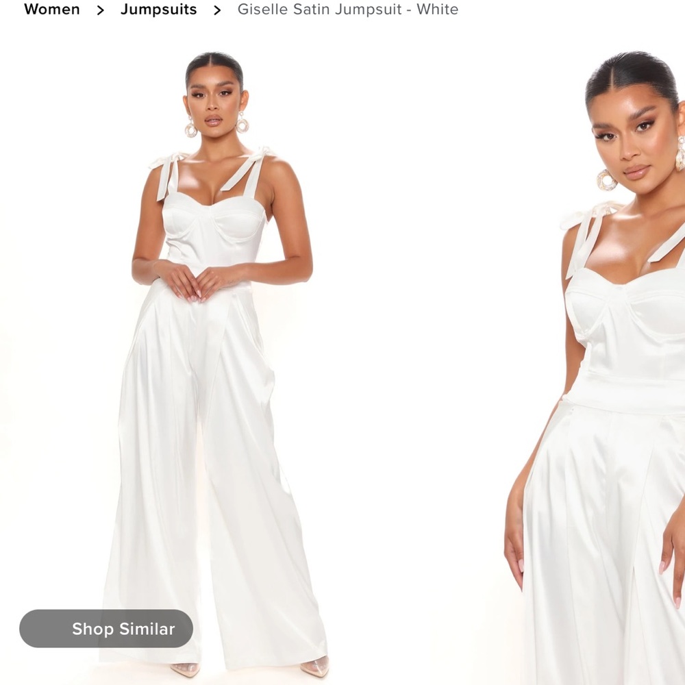 White Satin Jumpsuit Bridal